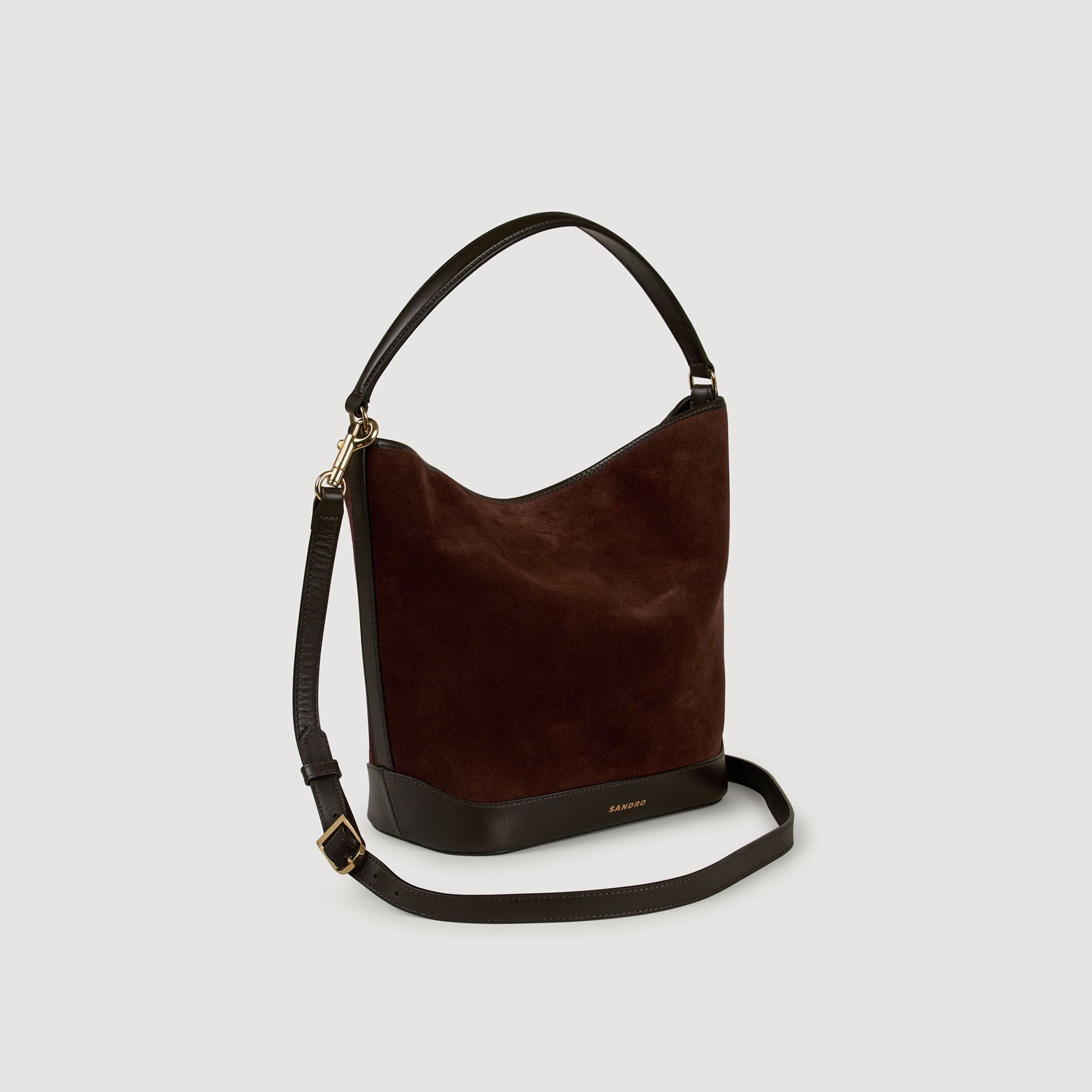 Tangoso suede and leather bucket bag
