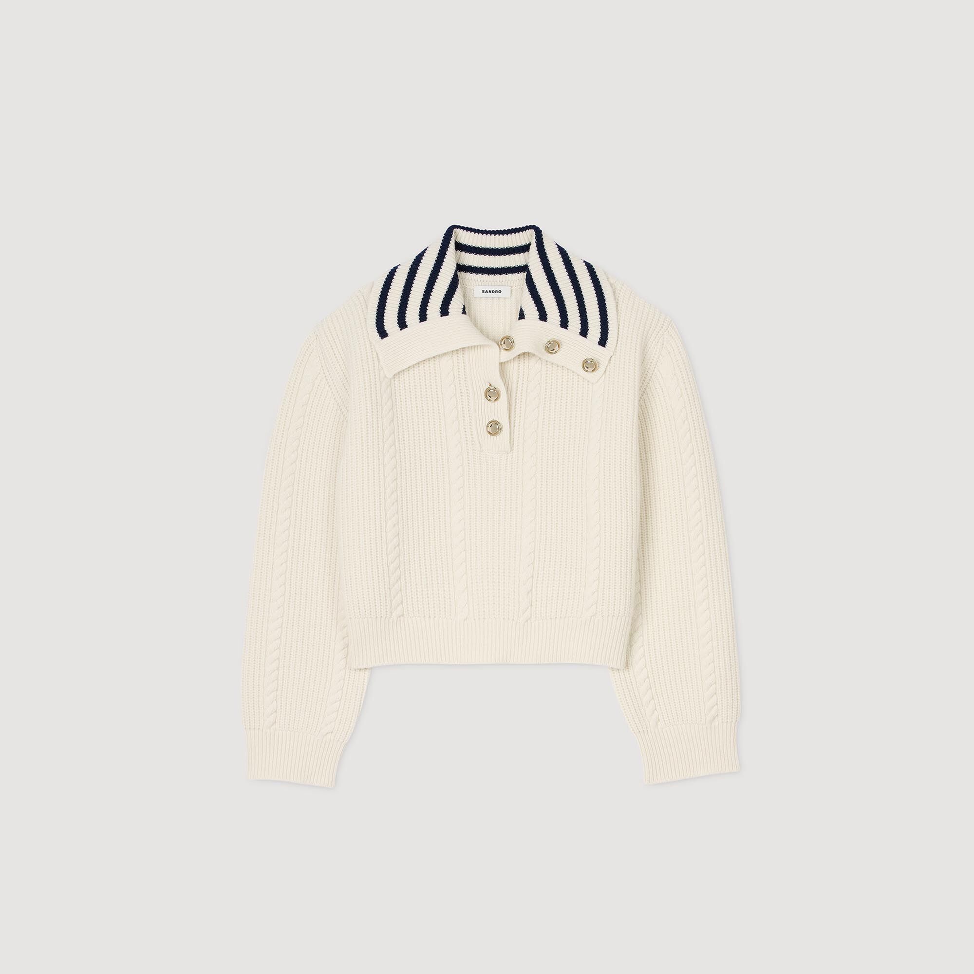 Stripy Sailor-Neck Sweater