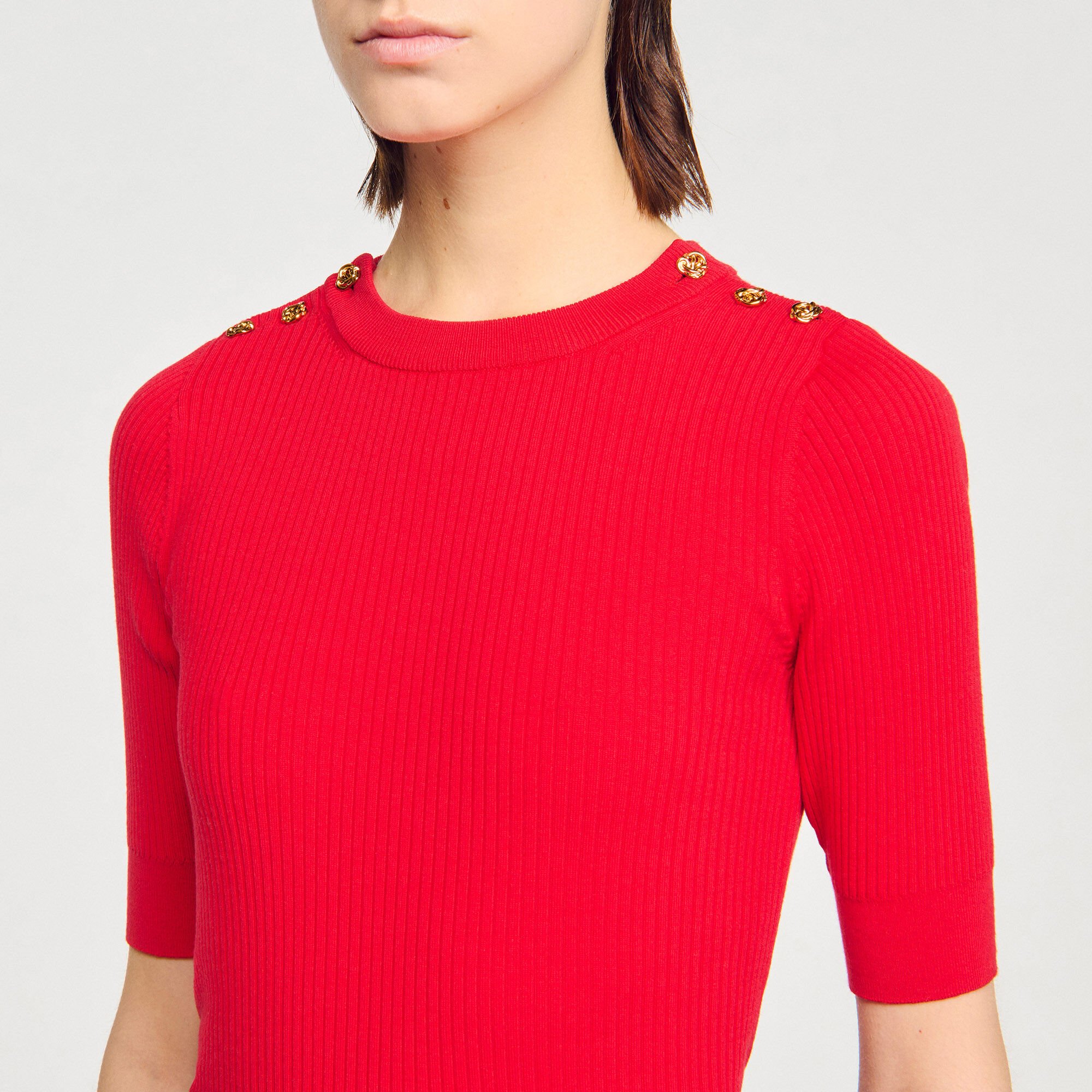 Argyle polo-neck sweater
