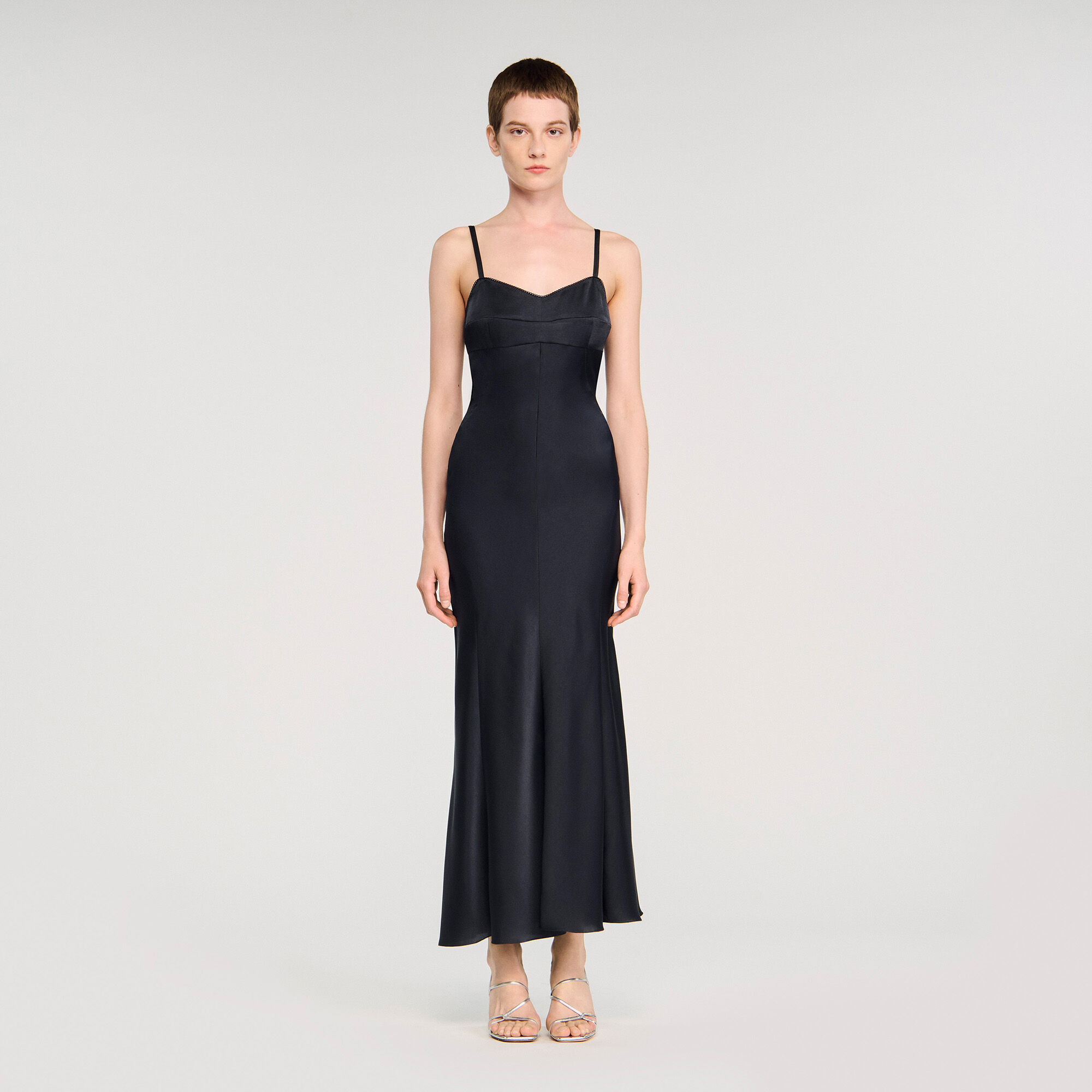Satin-effect maxi dress