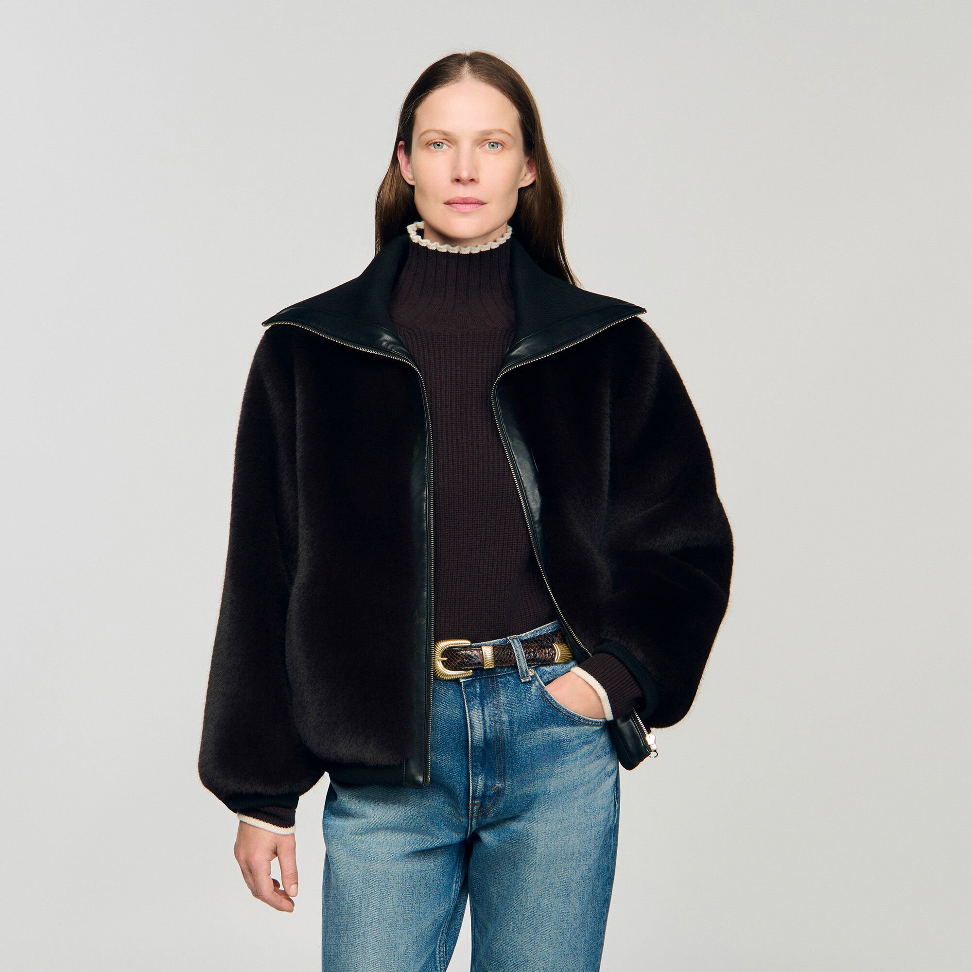 Short faux fur coat