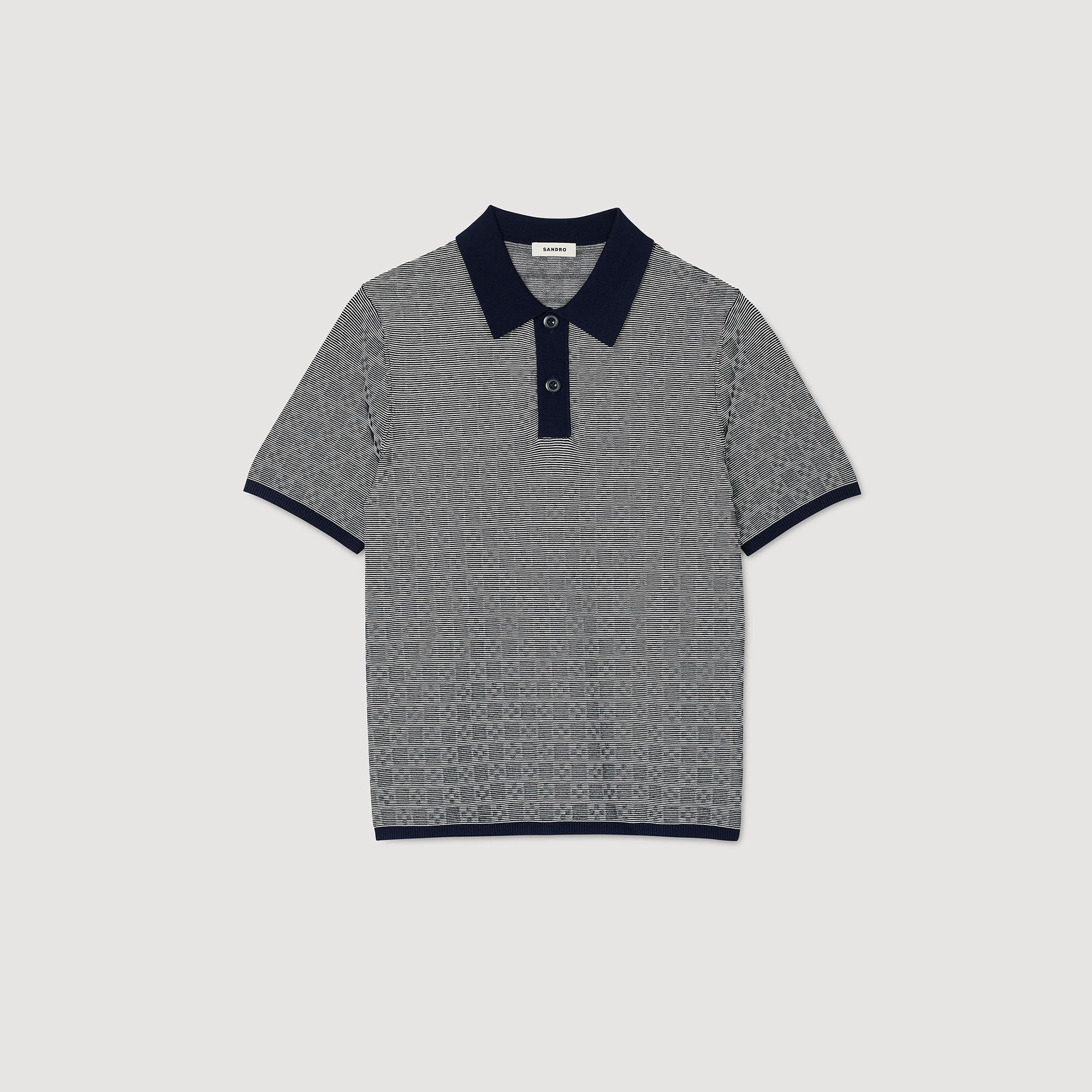 Square Cross polo shirt blue for Men | Sandro Paris