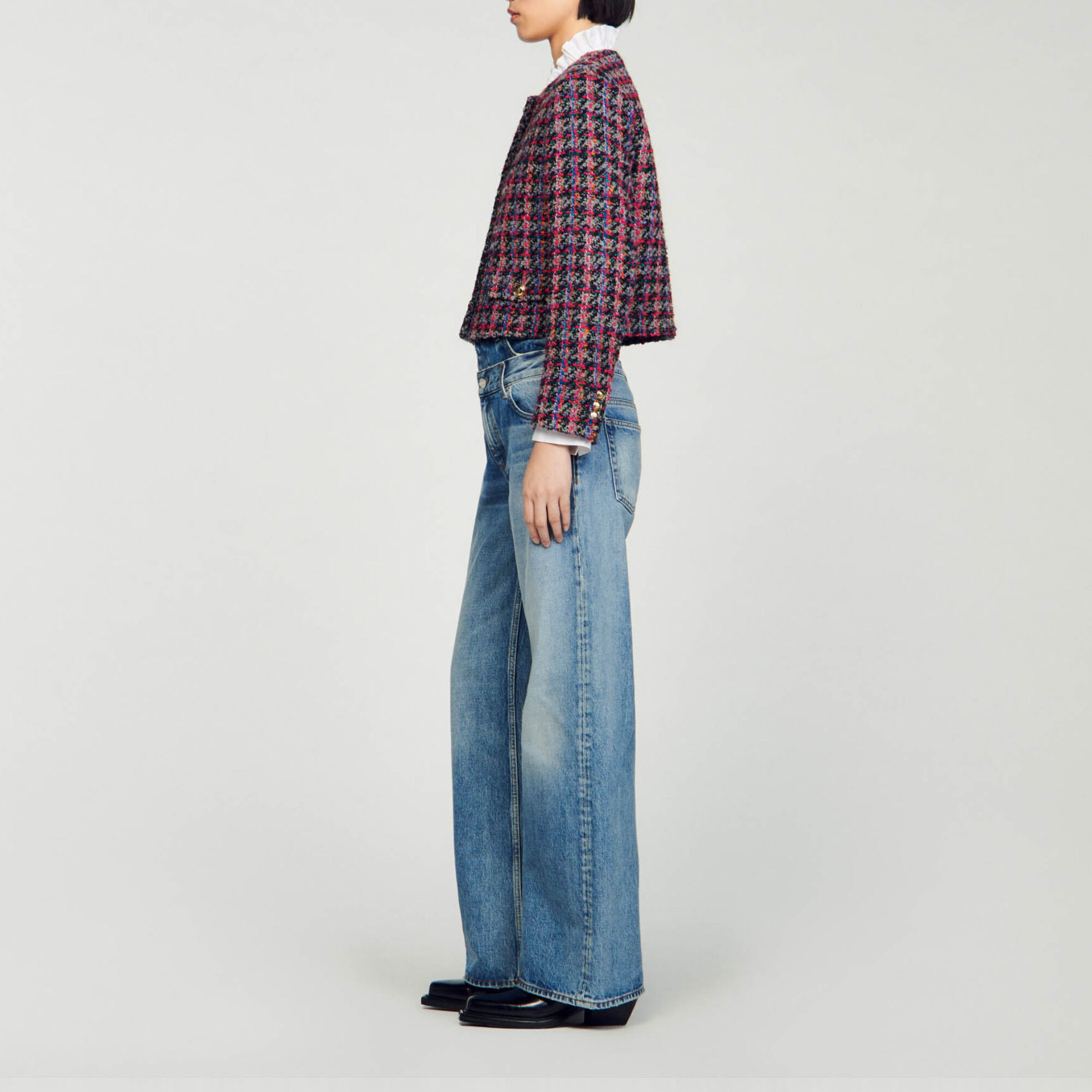 在庫一掃セール gray / black jacket Tweed For Paris Sandro | Women ジャケット・アウター