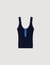 Contrast button vest top