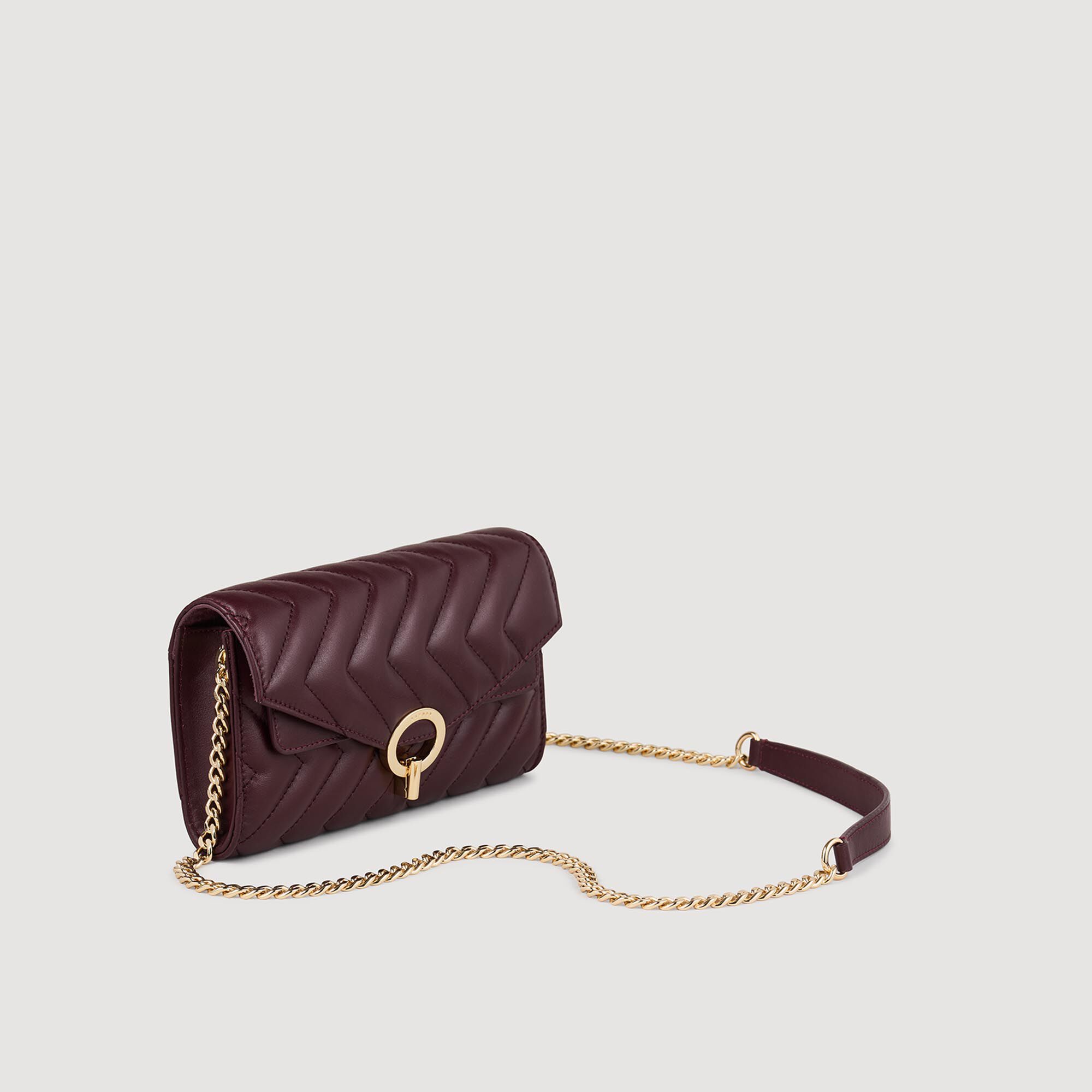 Leather Crossbody Clutch Bag