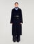 Long wool and leather coat