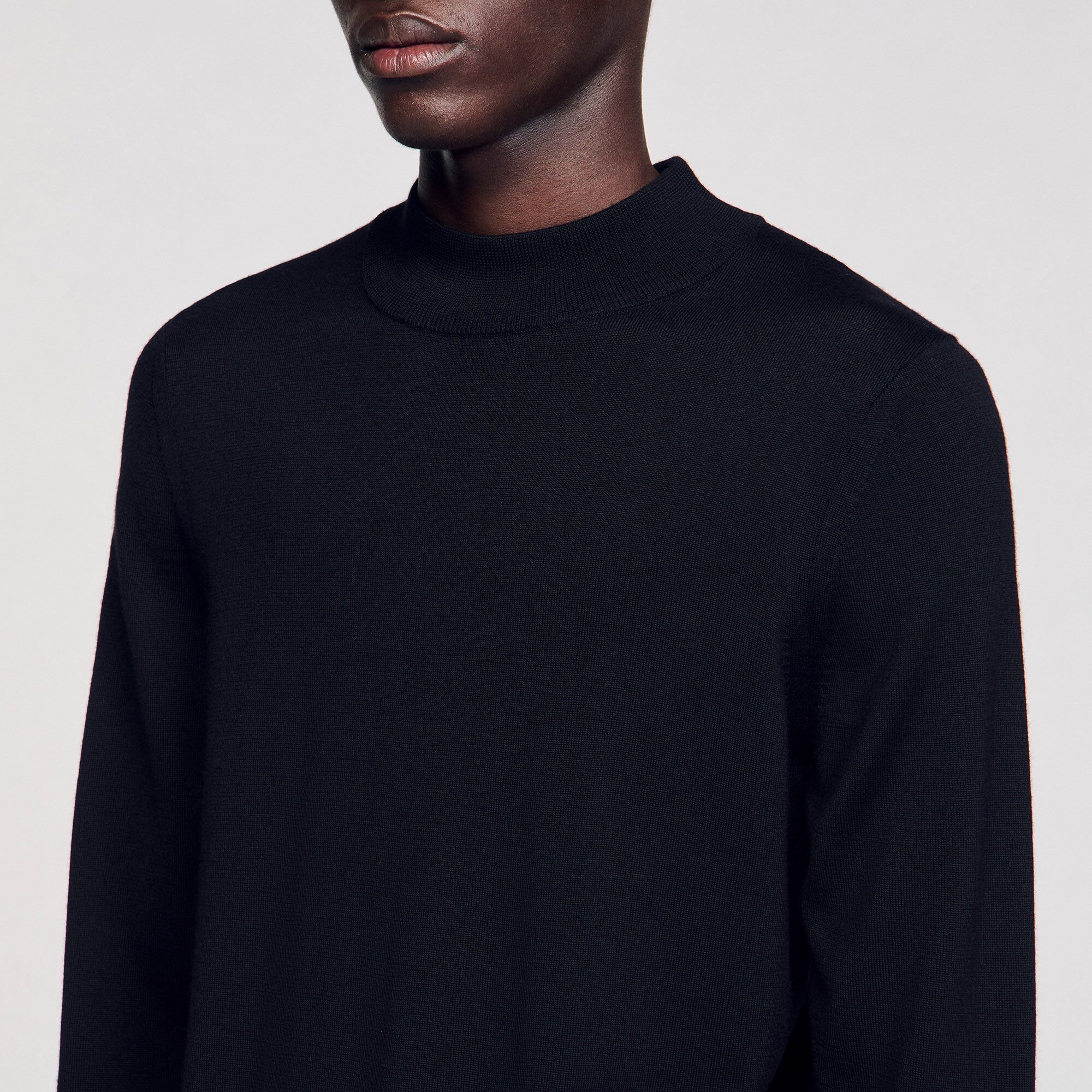 初売り 福袋 sweater neck Mock black Paris Sandro | Men for gray / トップス
