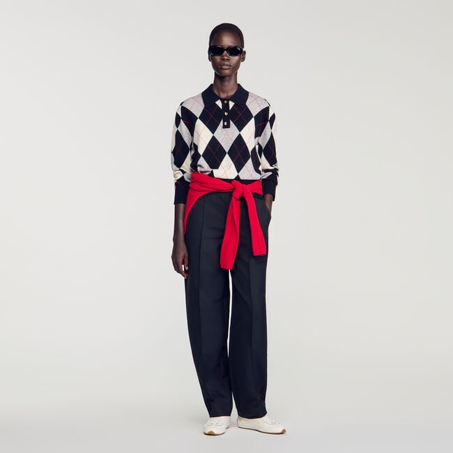 Argyle polo jumper by Sandro