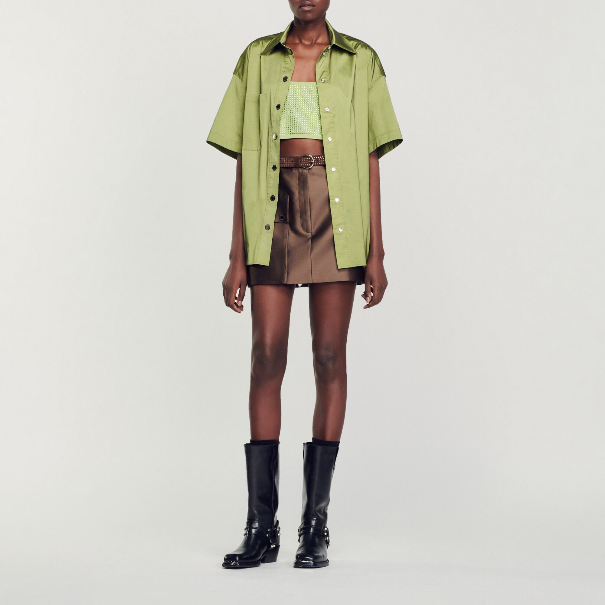 Oversize satin shirt 