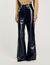 Flared leather trousers