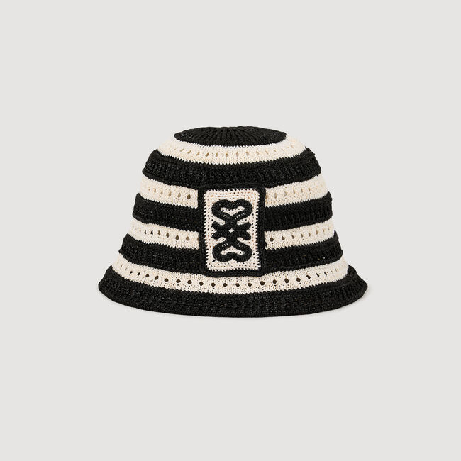 Striped crochet bucket hat