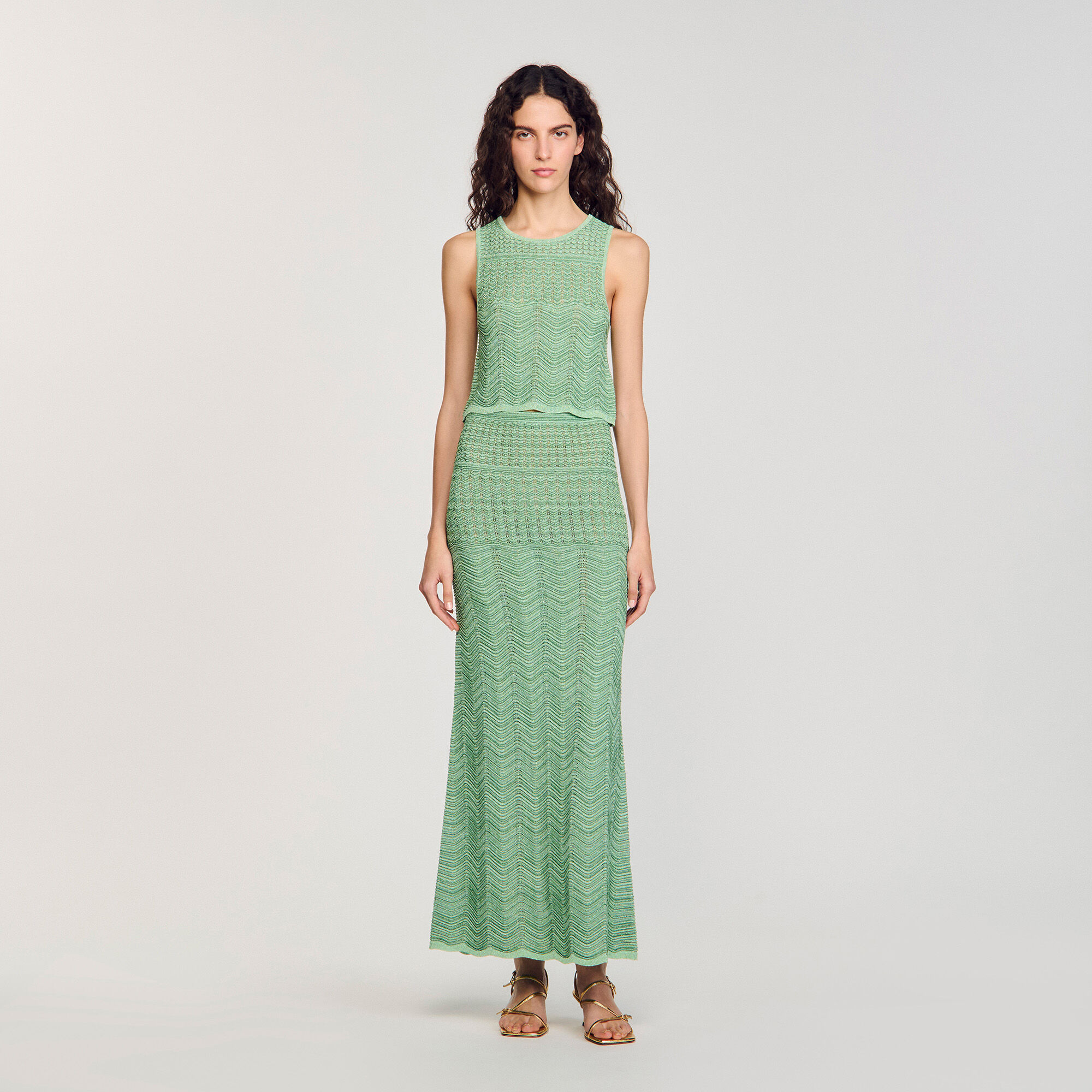 ファッション green skirt knit Maxi For Paris Sandro | Women スカート