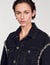 Oversized denim jacket with rhinestones