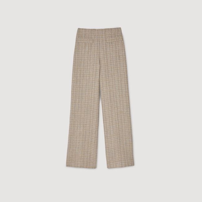 Straight-leg tweed trousers