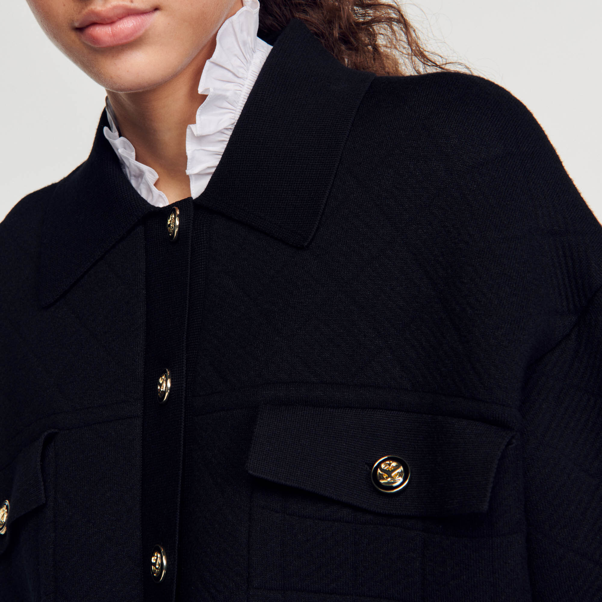 Cropped knit cardigan