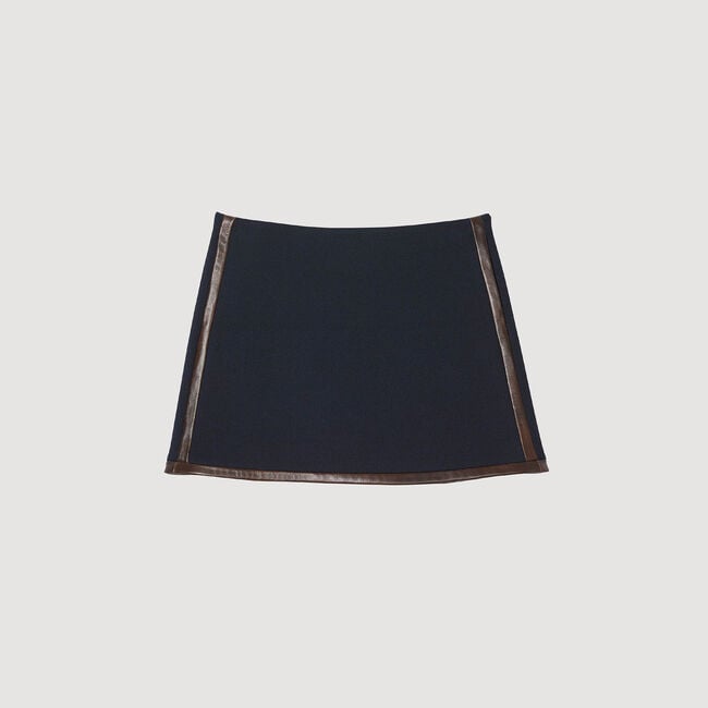 Mini skirt with leather bands
