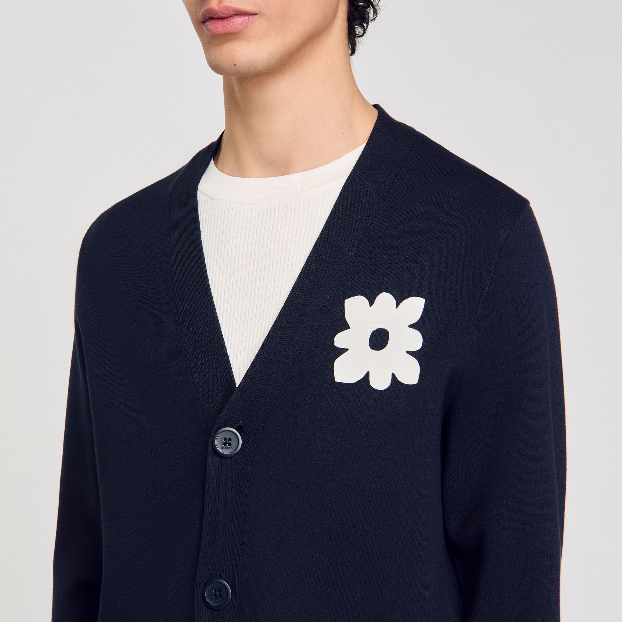 Cardigan with flower detail