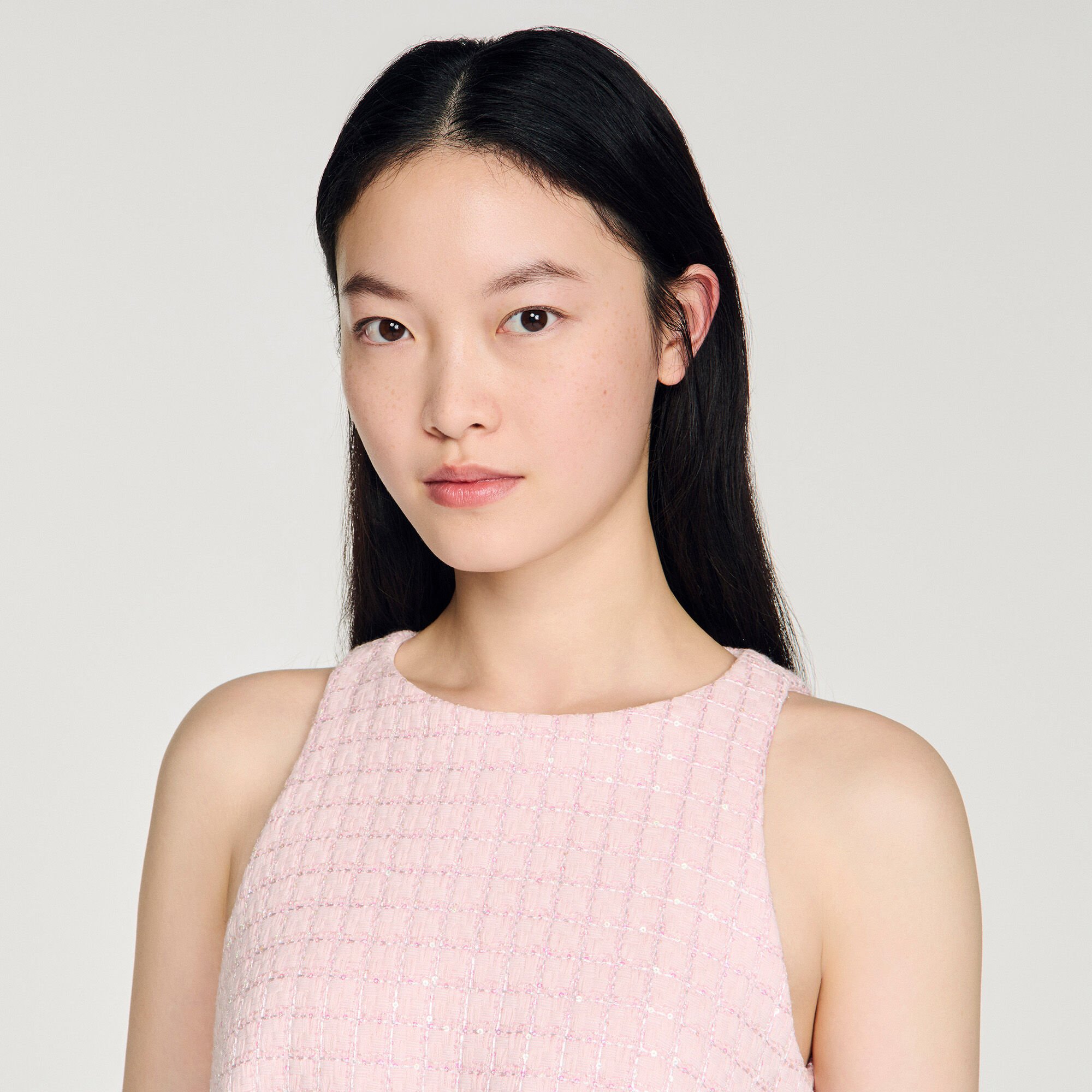 Sequin tweed mini dress