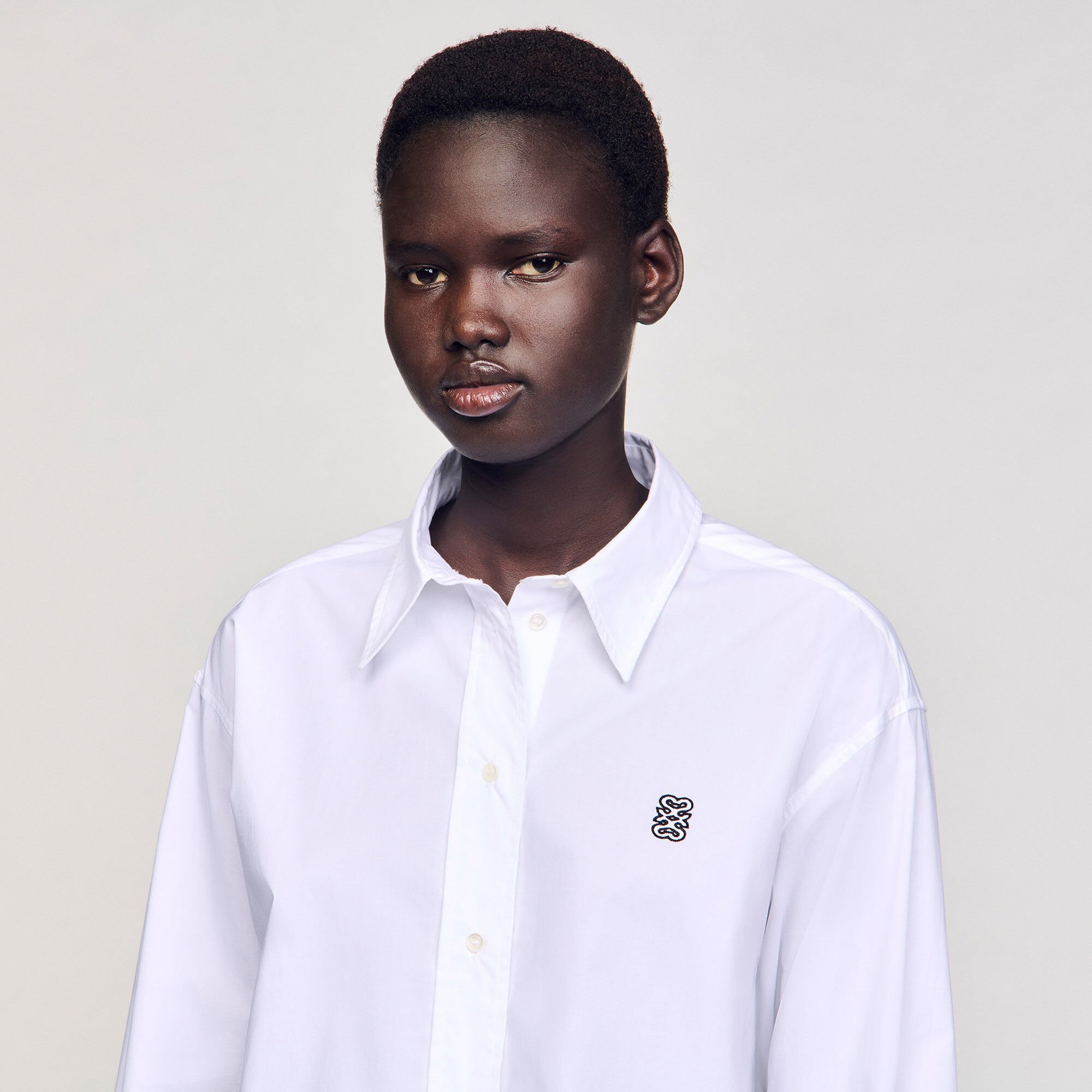 Cropped poplin shirt