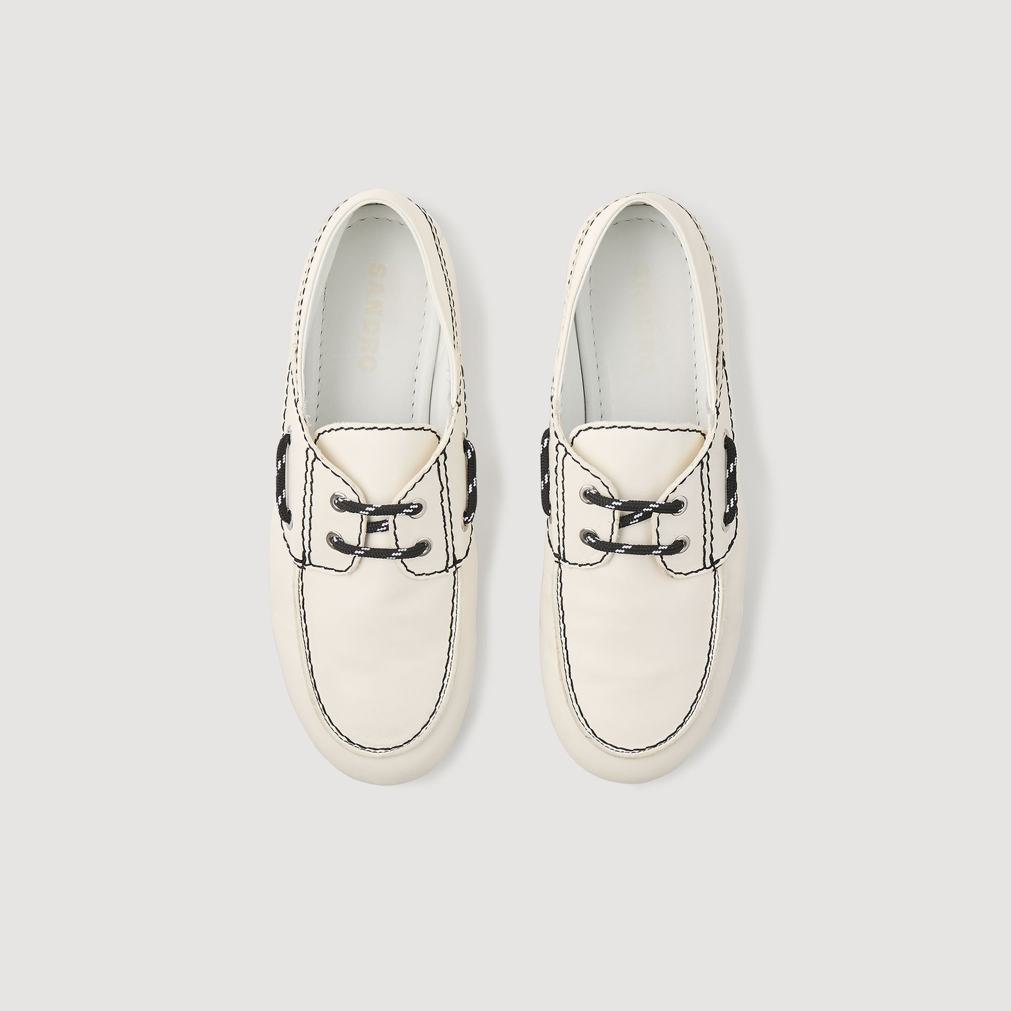 Leather boat shoe loafers