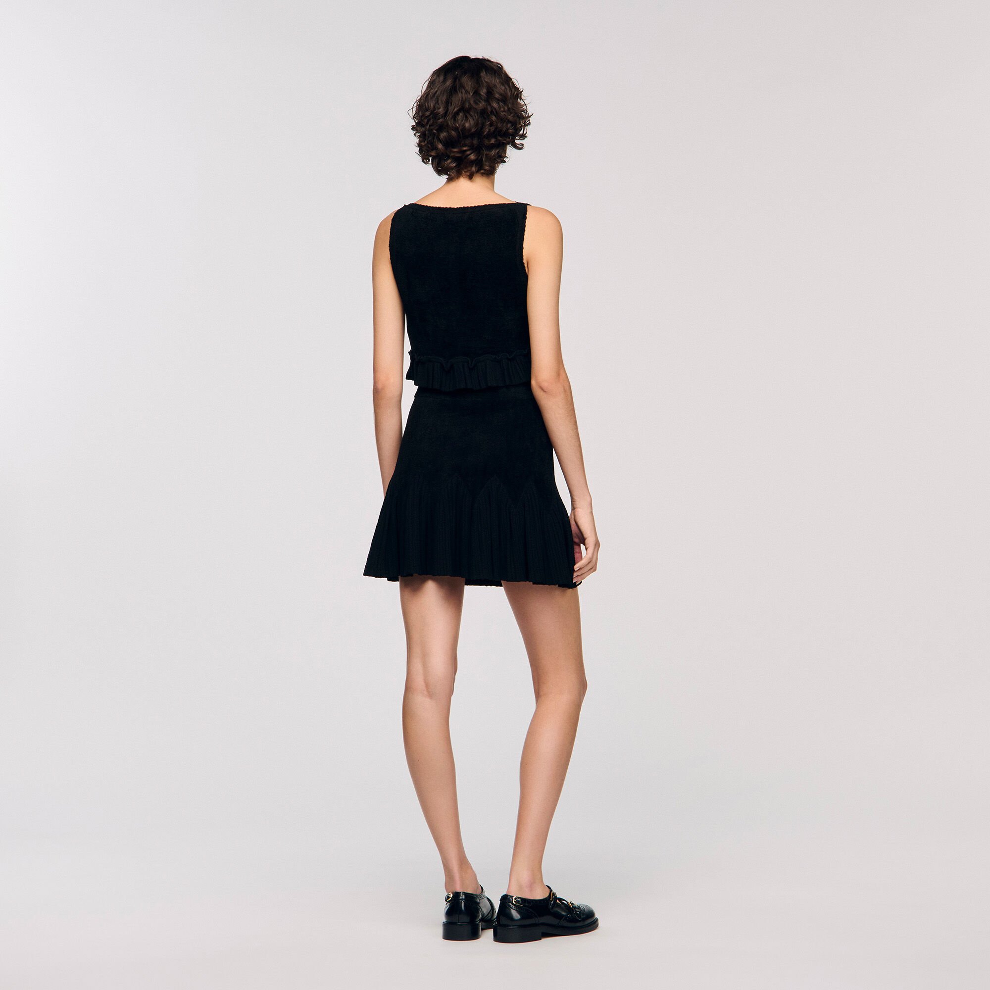 Ruffled knit crop top