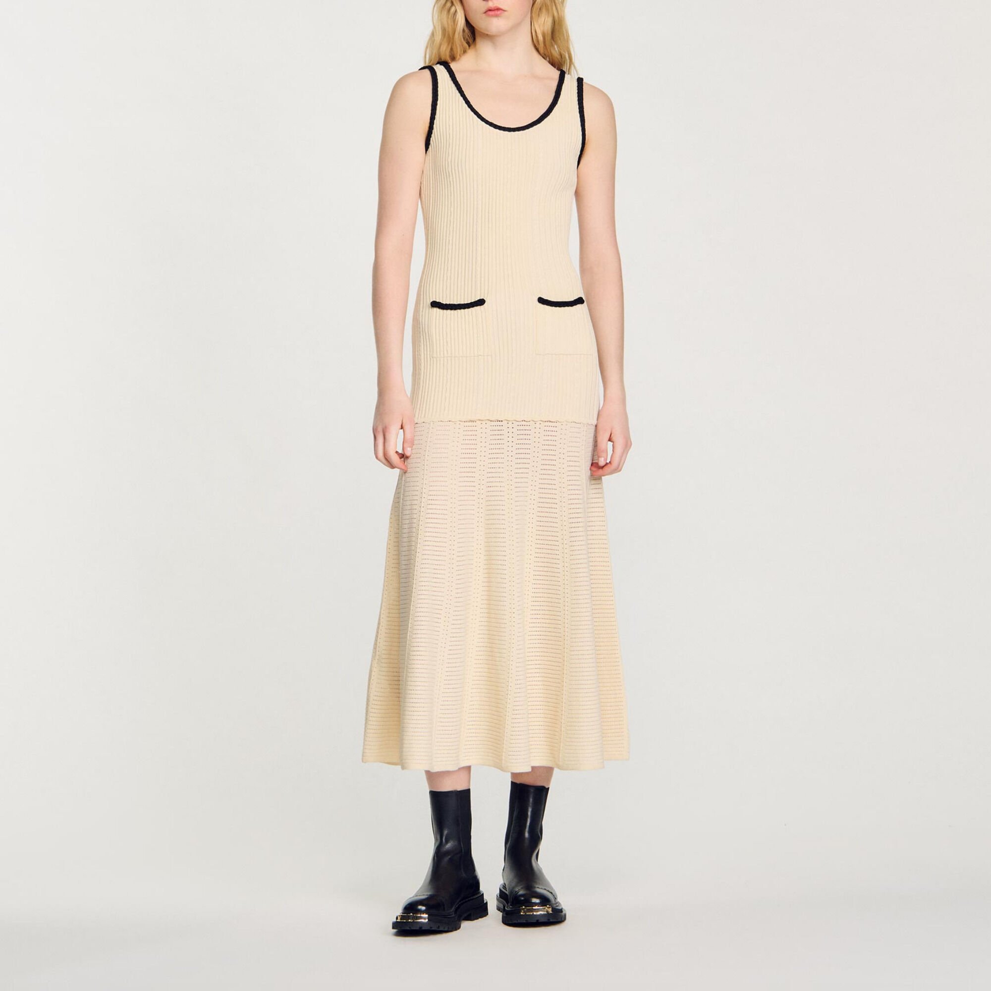 Pointelle knit dress