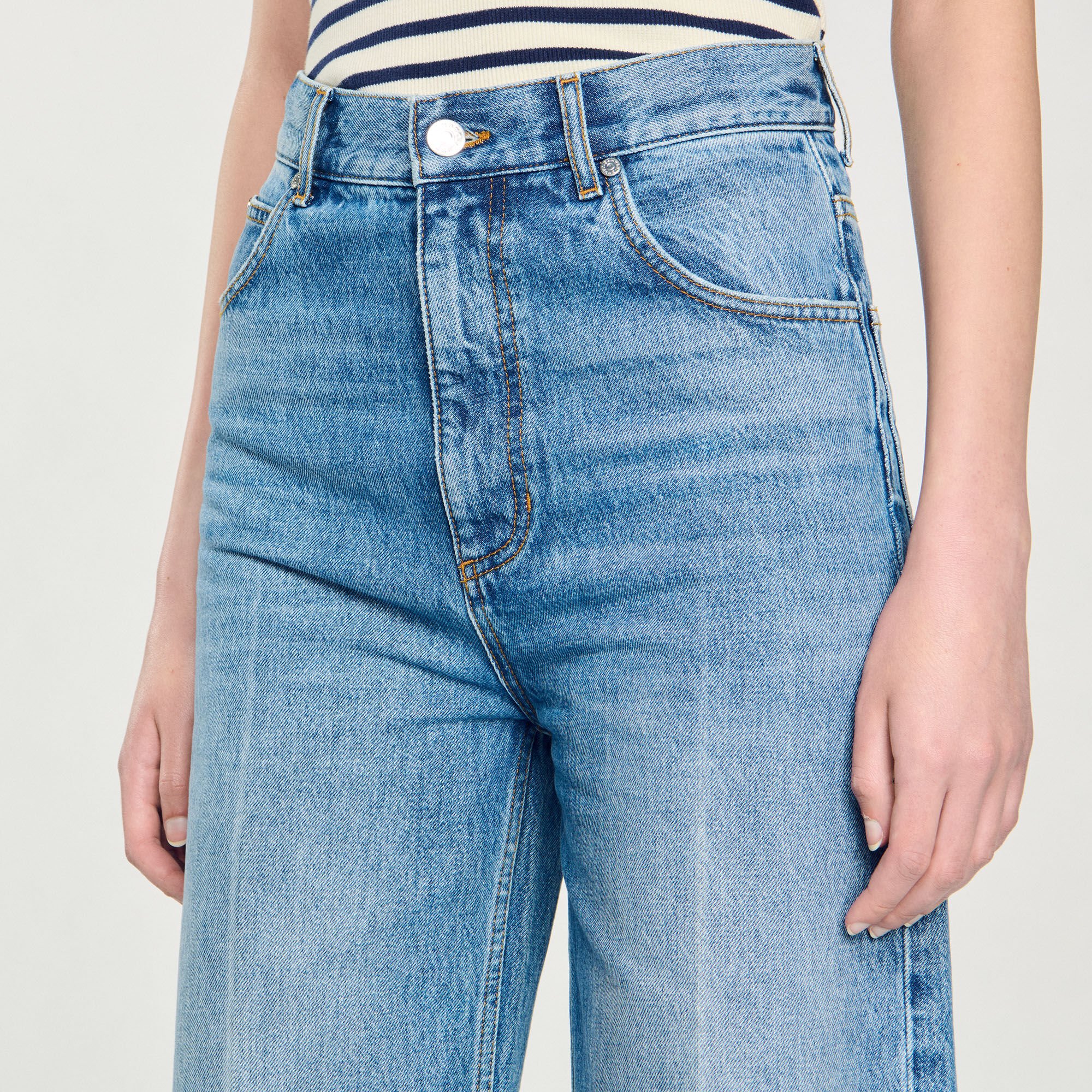 Faded jeans blue For Women | Sandro Paris