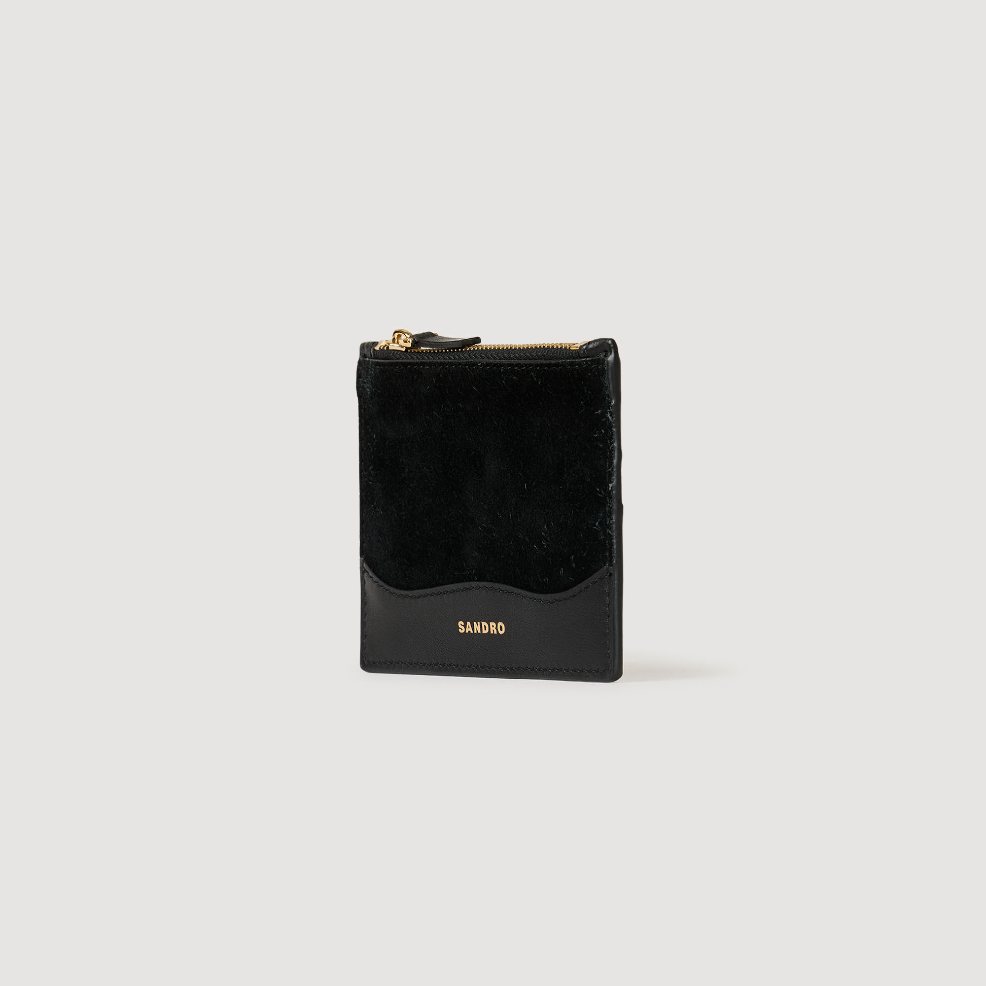 Leather and suede cardholder