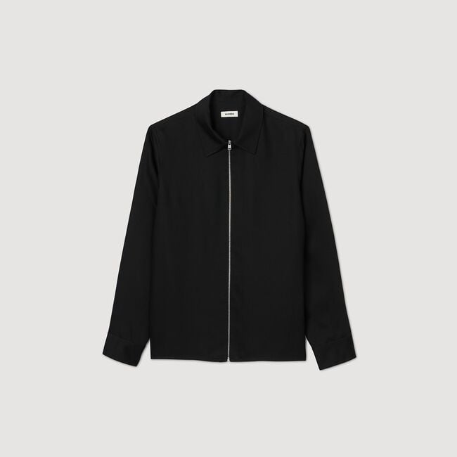 Loose-fit zip-up shirt