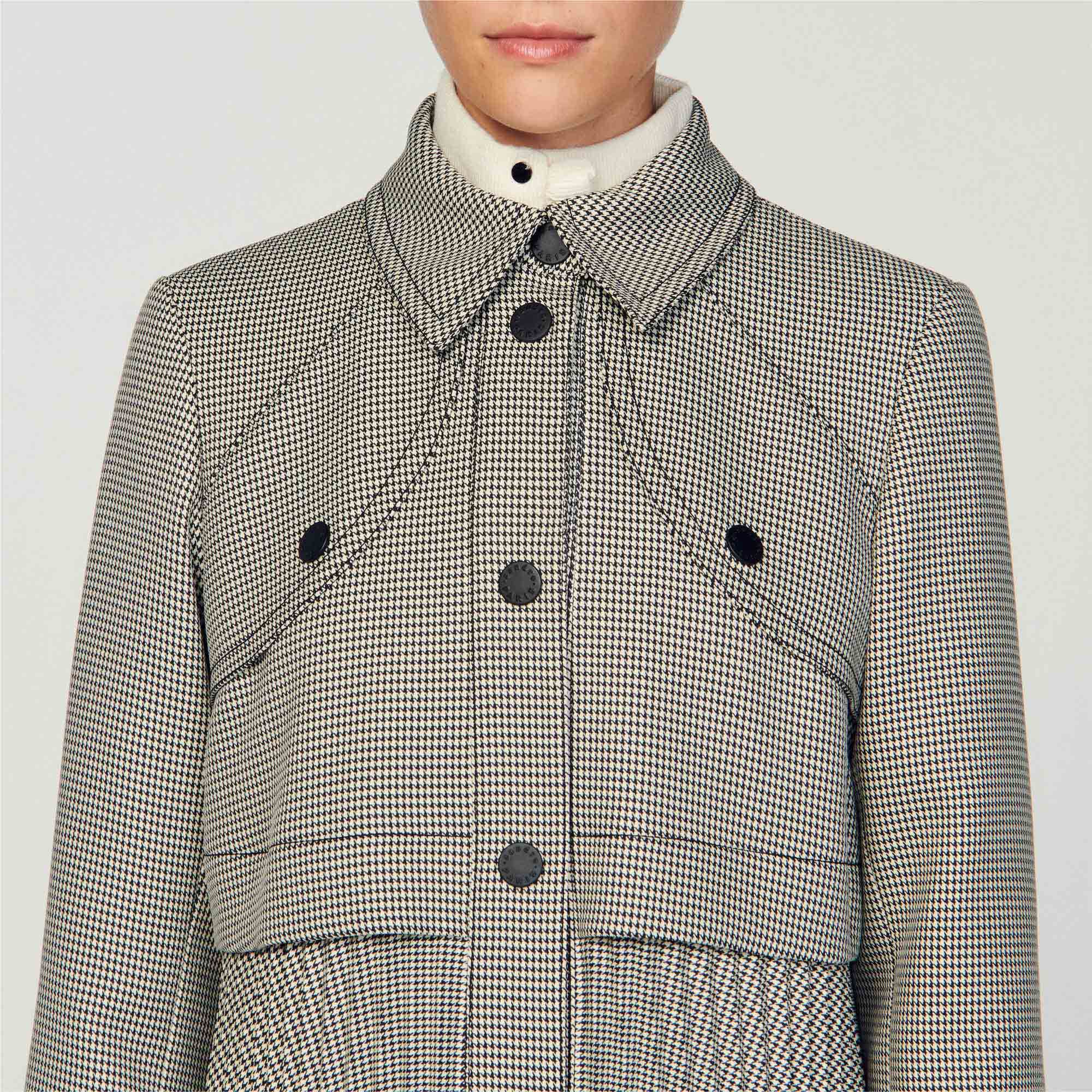 Houndstooth trench coat