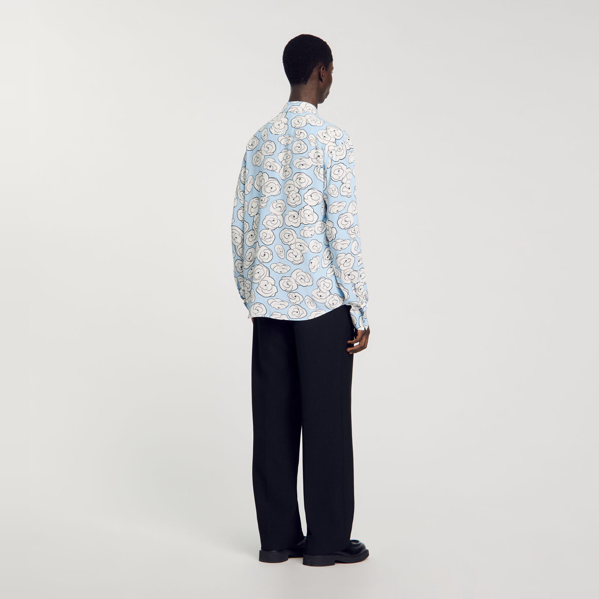 Camellia motif shirt