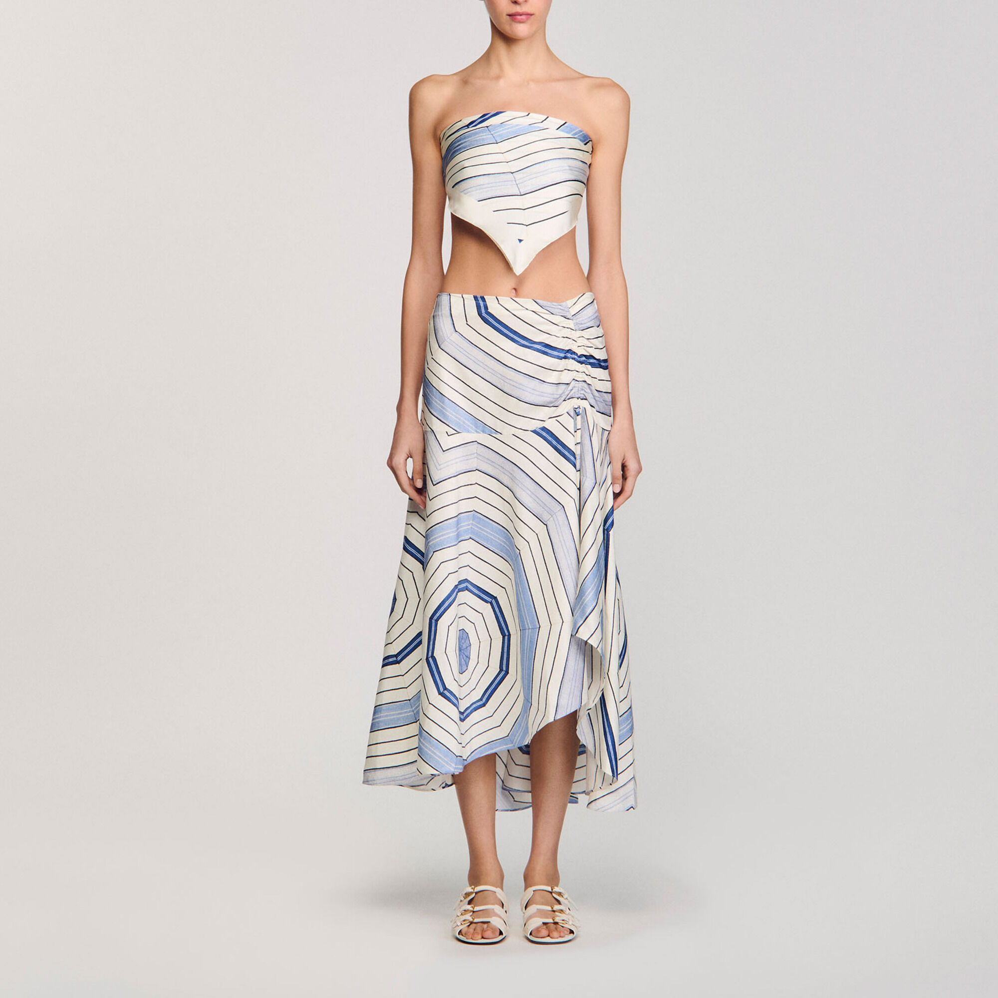 Spiral-motif maxi skirt