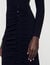 Long, gathered knit dress