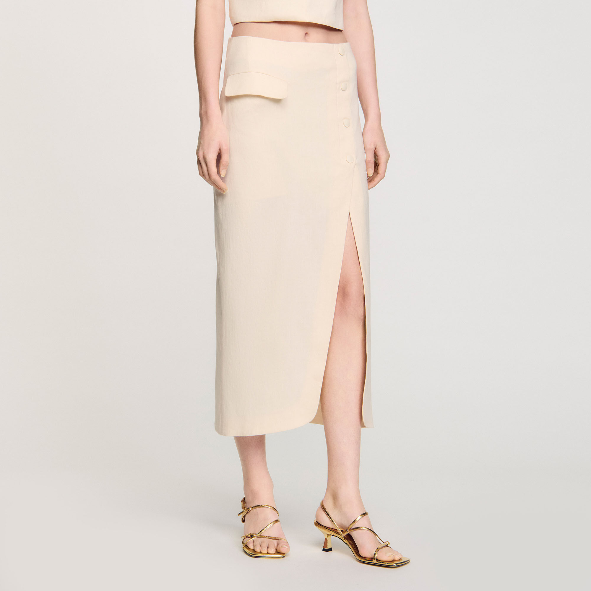 Sandals with straps white / beige For Women | Sandro Paris