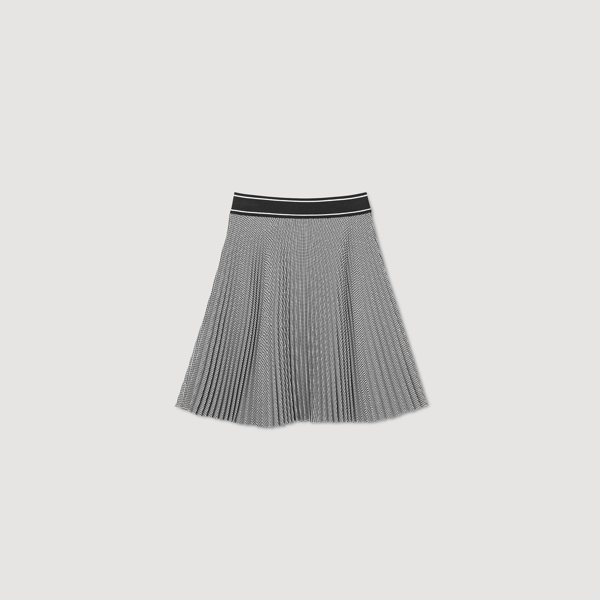 Short pleated skirt with rhinestones