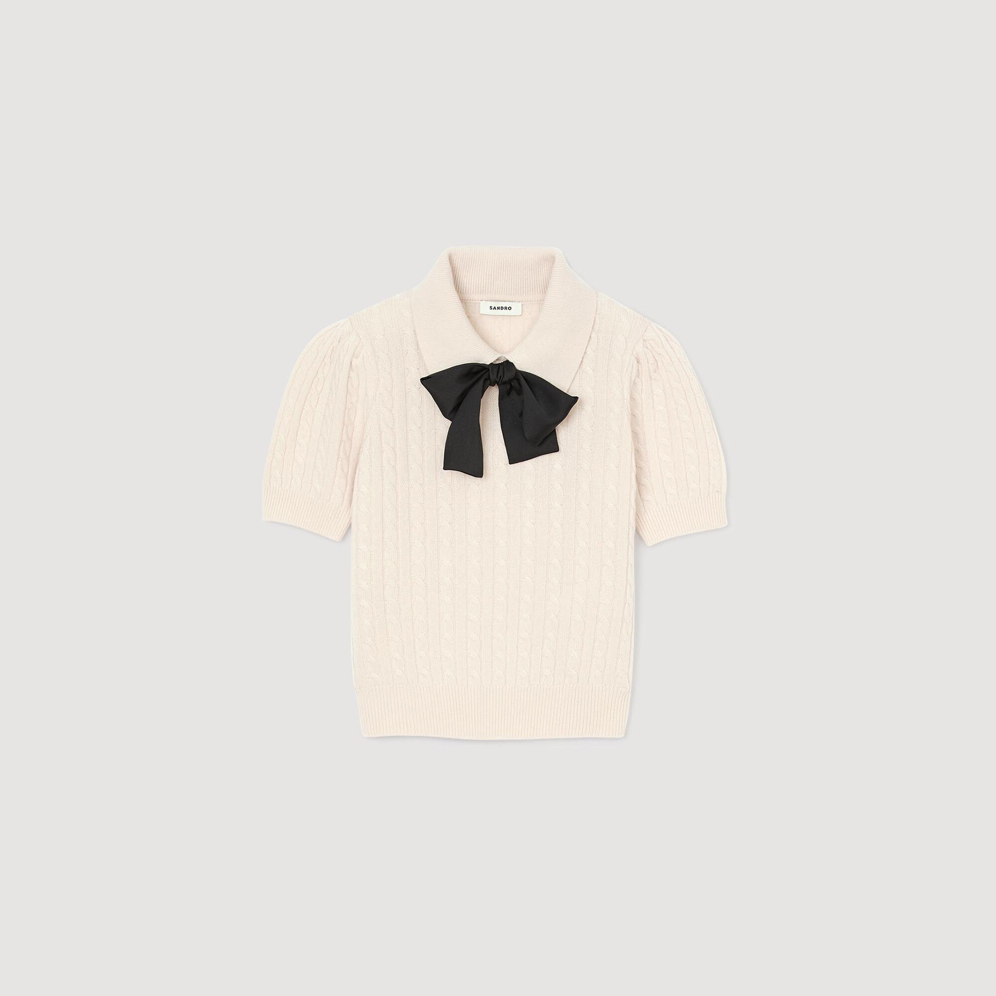 Polo-neck knit sweater