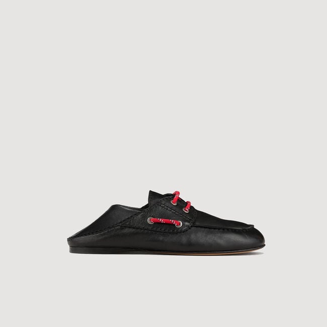 Leather boat shoe loafers