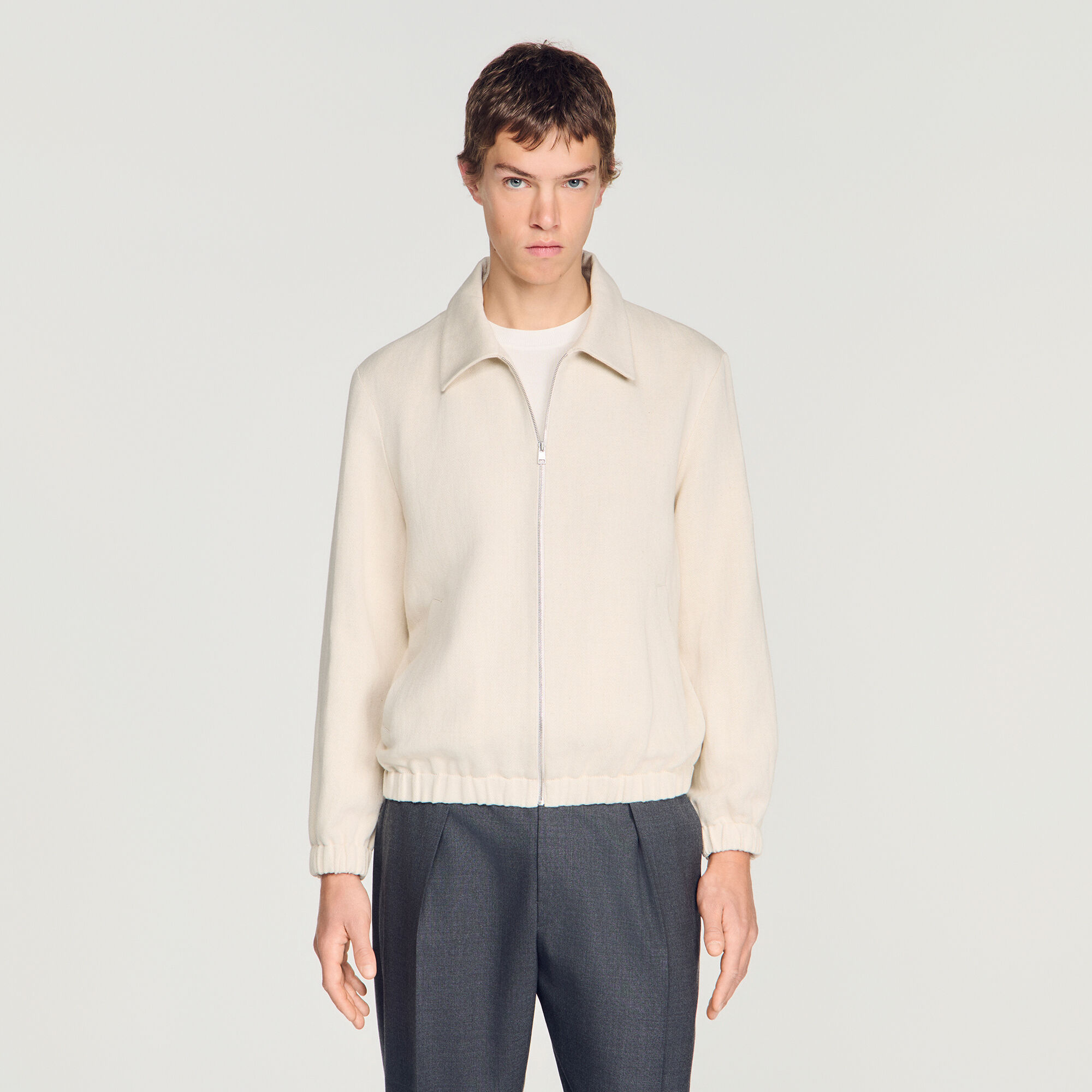 Cotton zip-up jacket