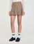 Pleated micro houndstooth skirt