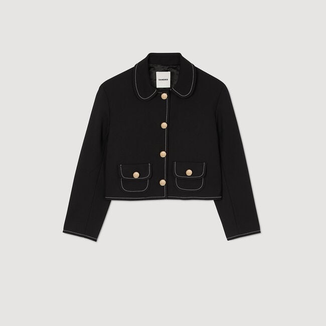 Peter Pan collar cropped jacket