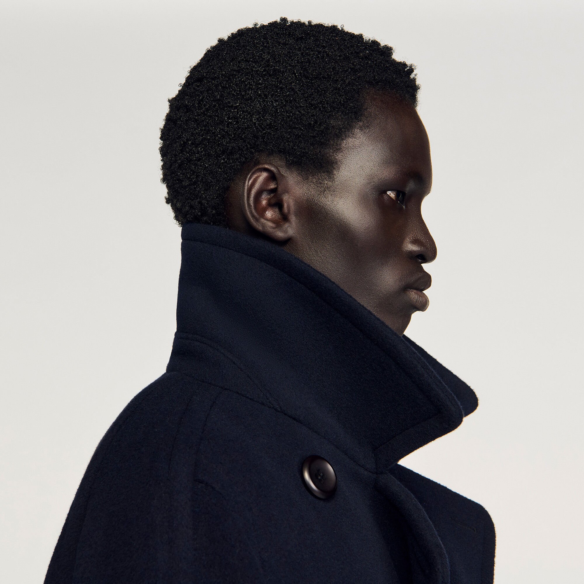 Double-breasted wool coat