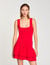 Short knit dress with ruffles