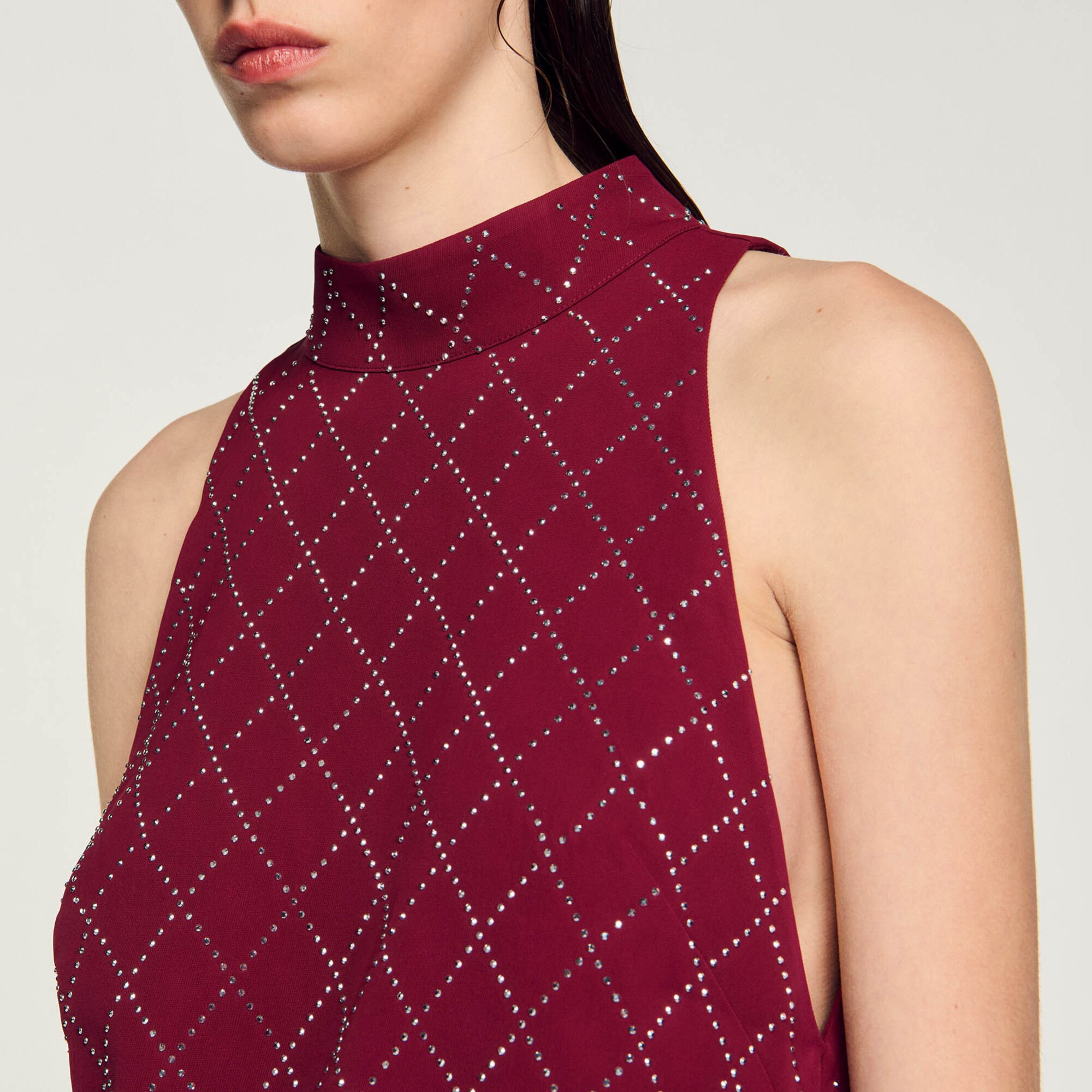 Studded diamond short dress