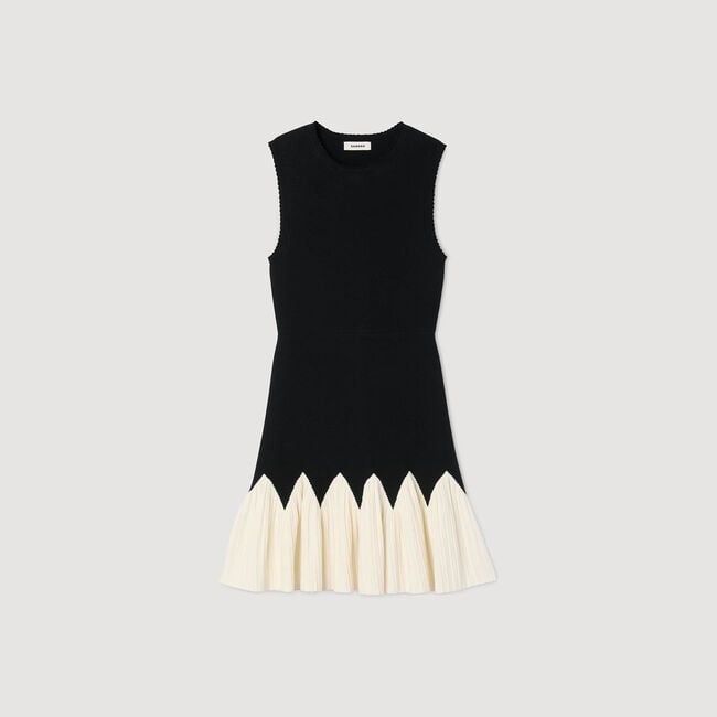 Two-tone mini knit dress