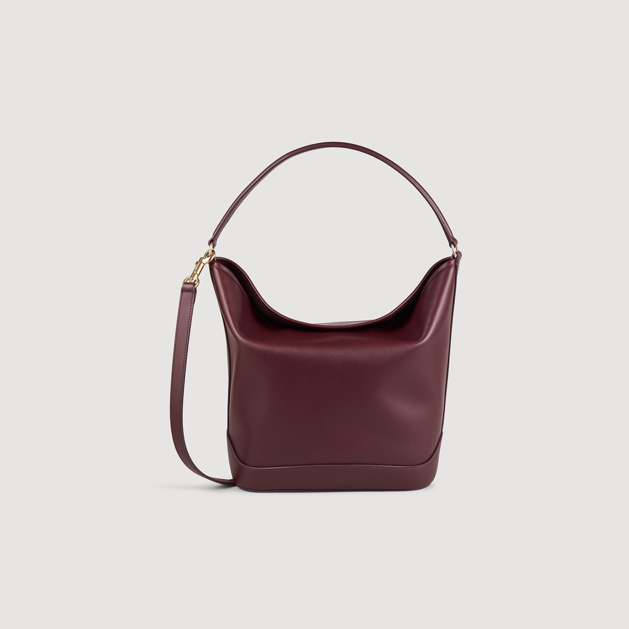 Leather bucket bag