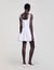 Dual-material mini dress