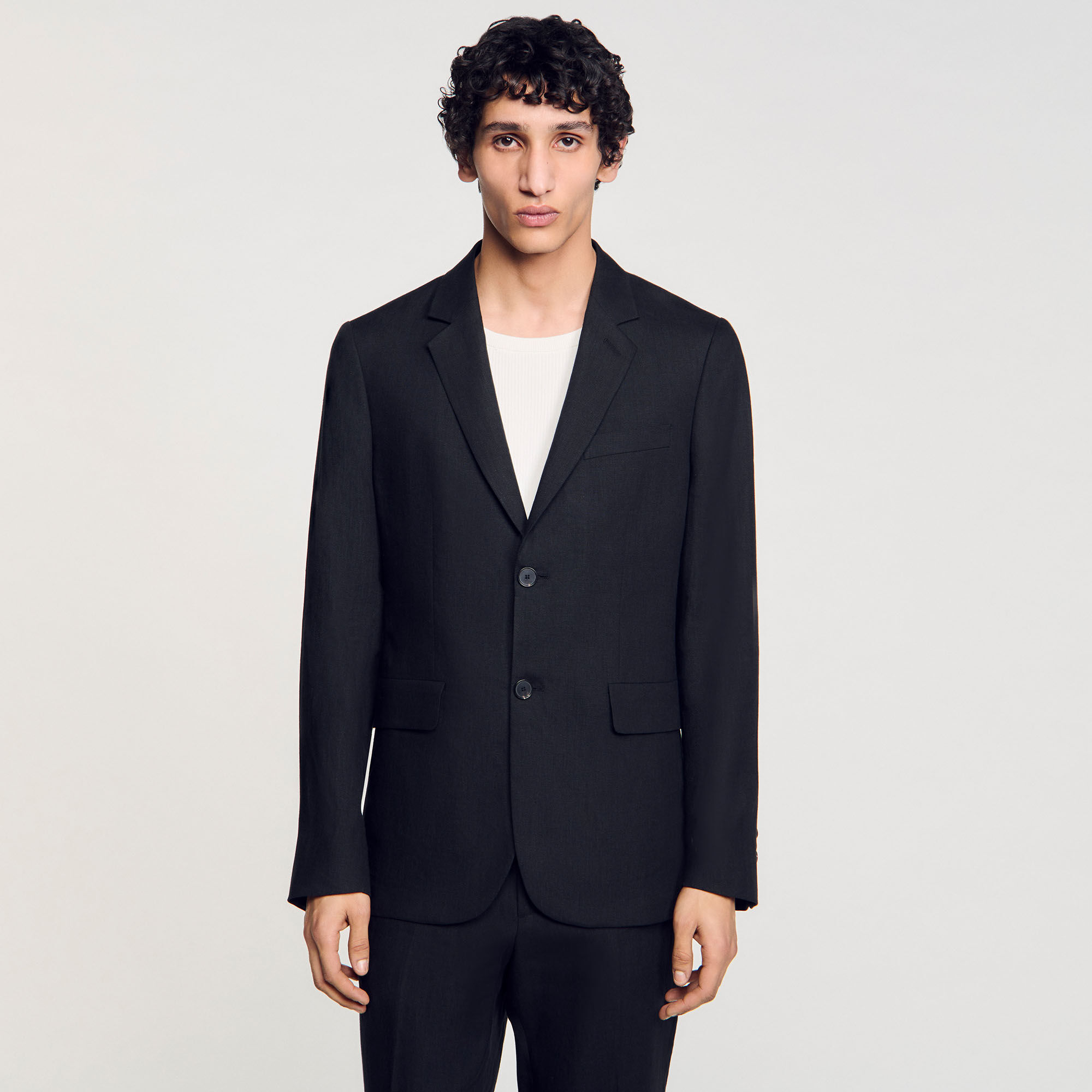 sandro paris homme ジャケット サイズ S Leather jacket black / gray for Men | Sandro Paris