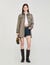 Houndstooth trench, leather collar Houndstooth trench, leather collar