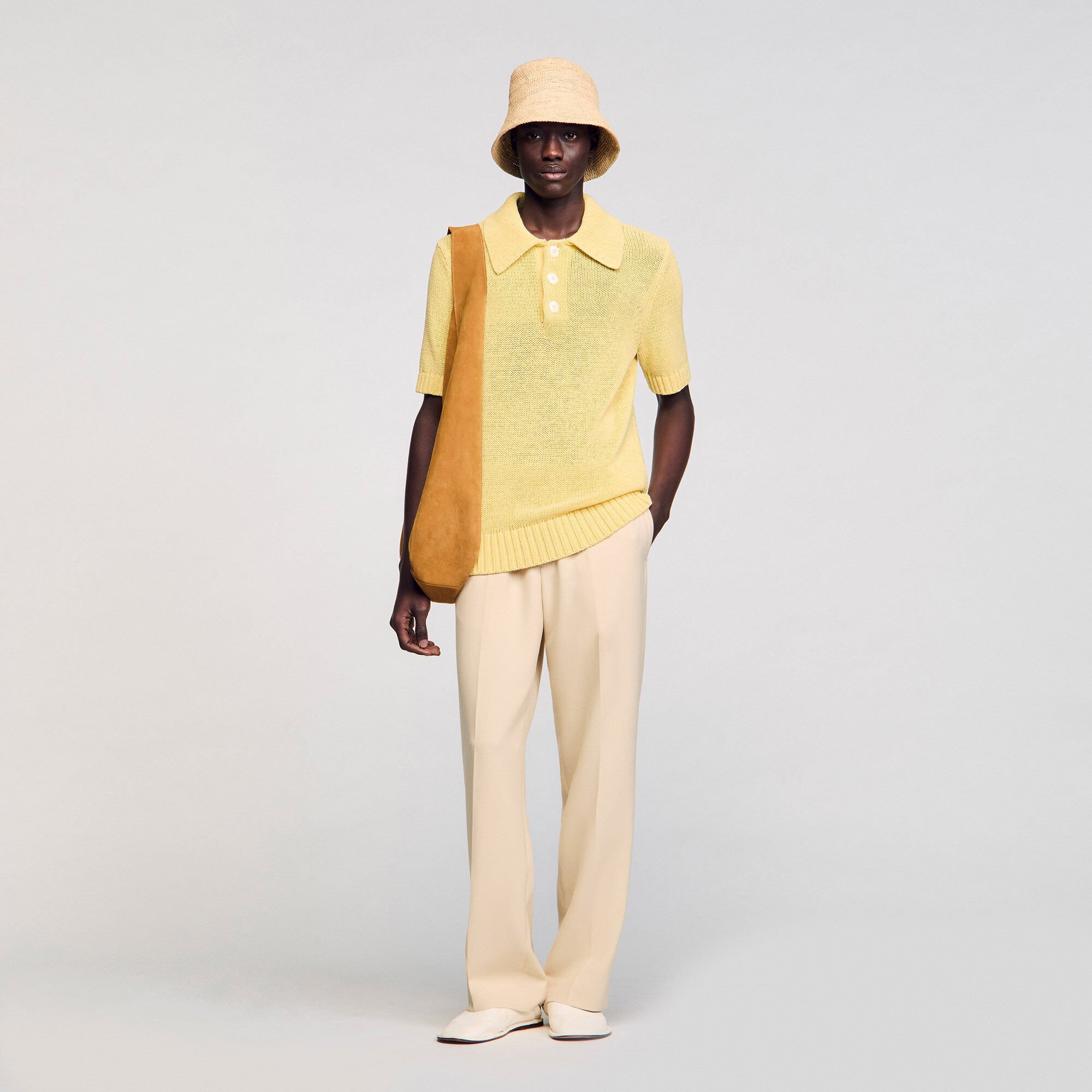 Knit polo shirt