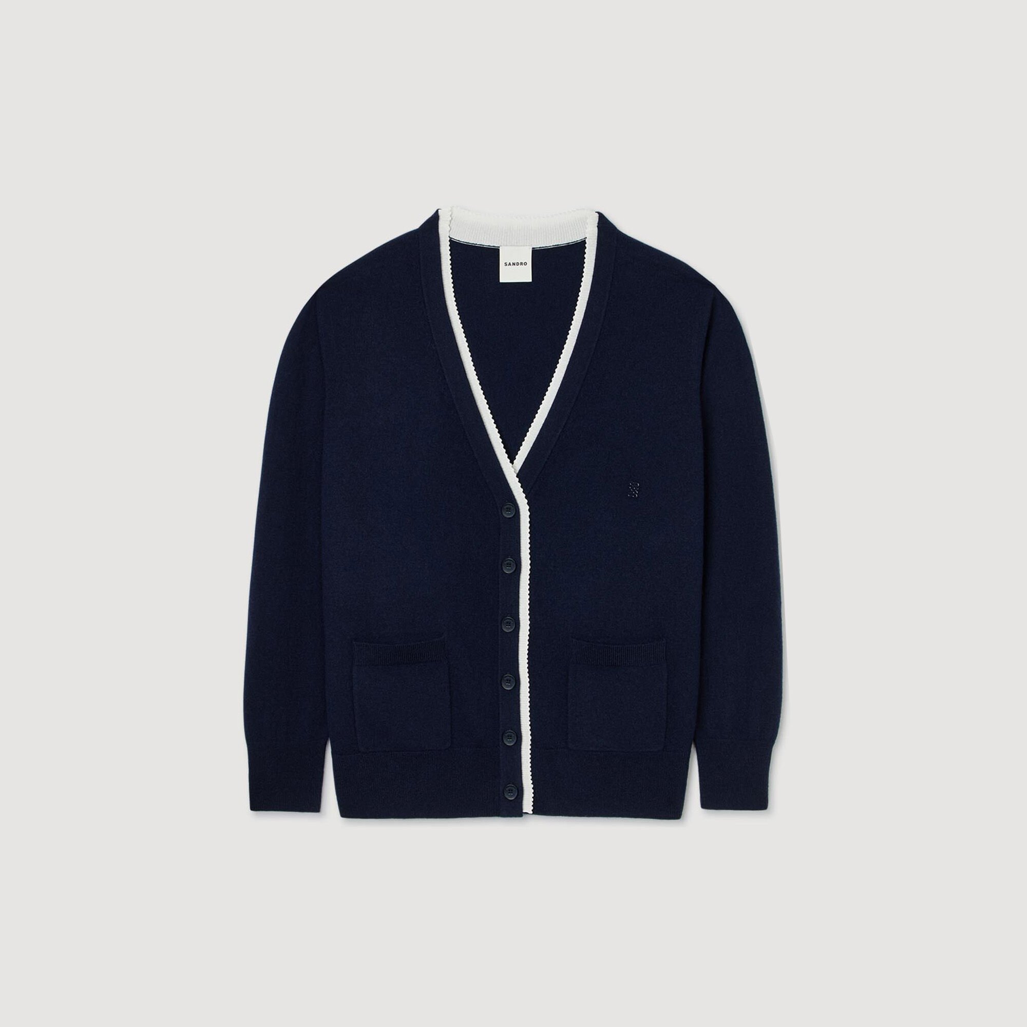 Long two-tone cardigan
